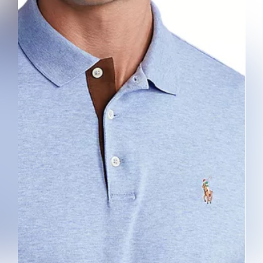 POLO Ralph Lauren Classic Fit Soft Cotton Long-Sleeve Polo Shirt Medium Blue